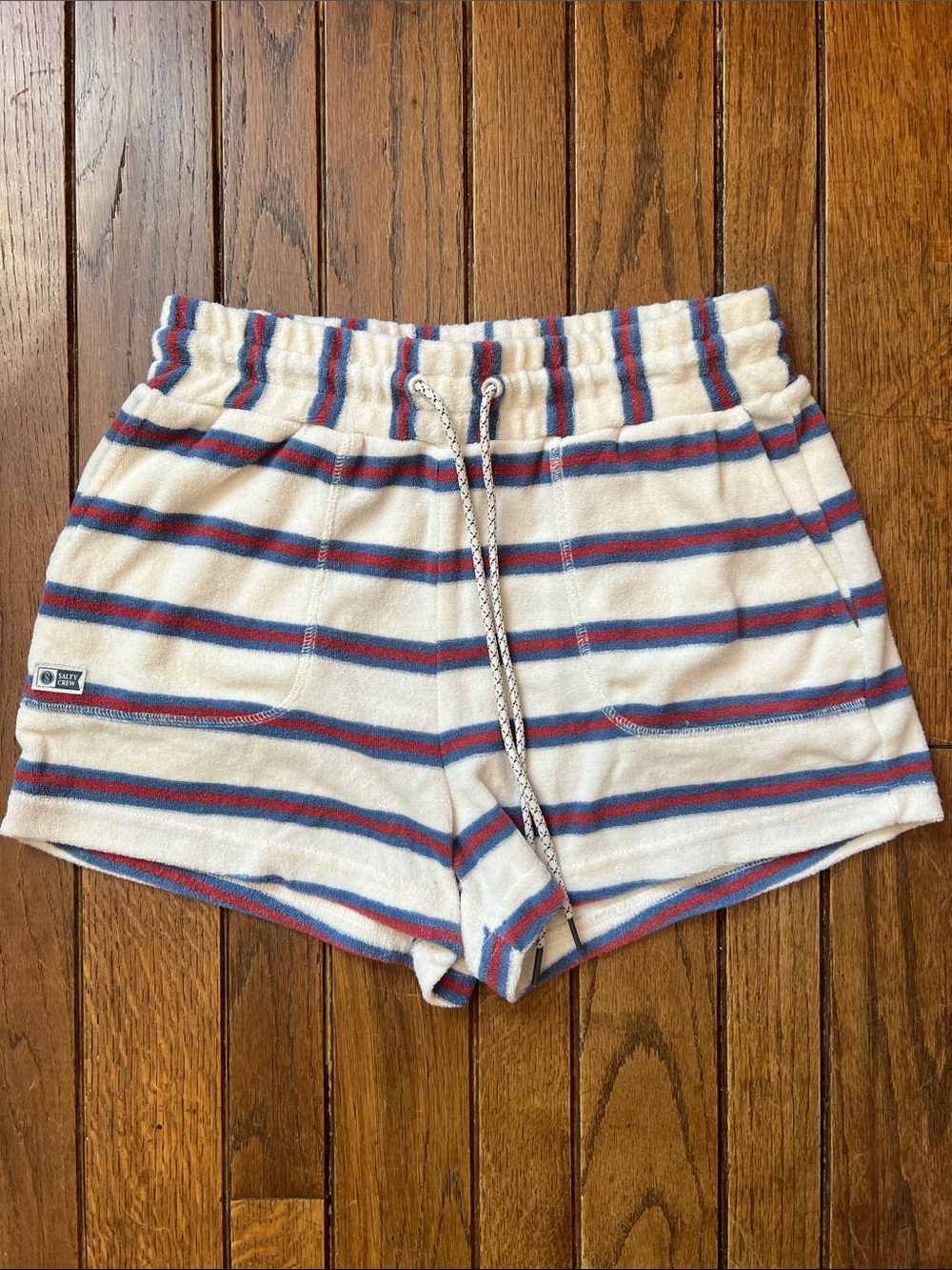 Salty Crew Americana Striped Coastal Terry Shorts Size Small Like New